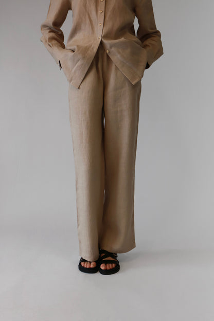 Women Linen Straight Leg Pants in Various Colors