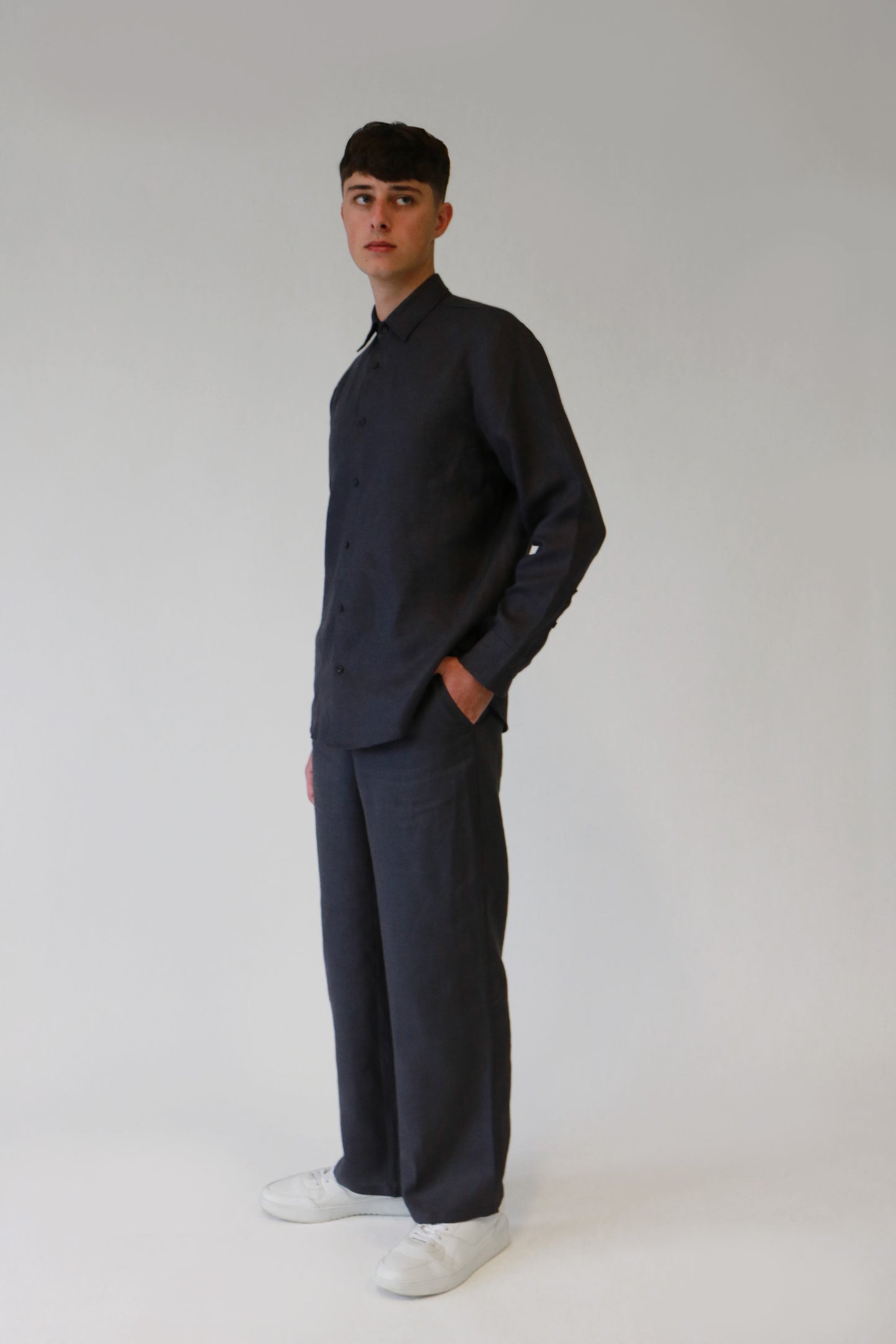 Men Linen Straight Leg Pants in Various Colors